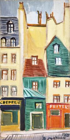 Quadro di Rodolfo Marma Rue Galande Parigi - olio compensato 